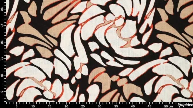 Zomerse viscose linnen slub in modieuze print