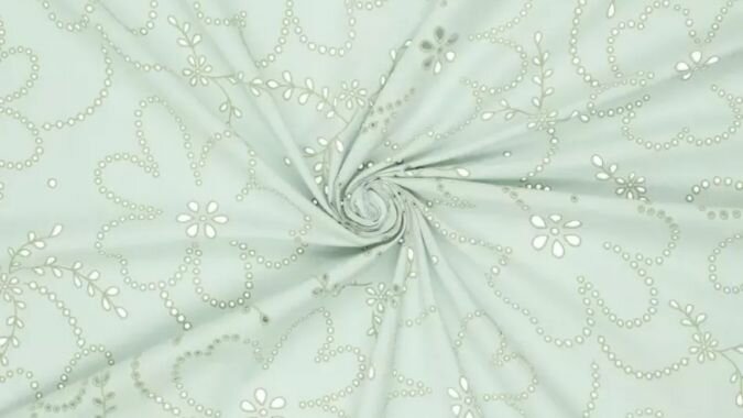 Puffy Cotton Voile groen close-up structuur