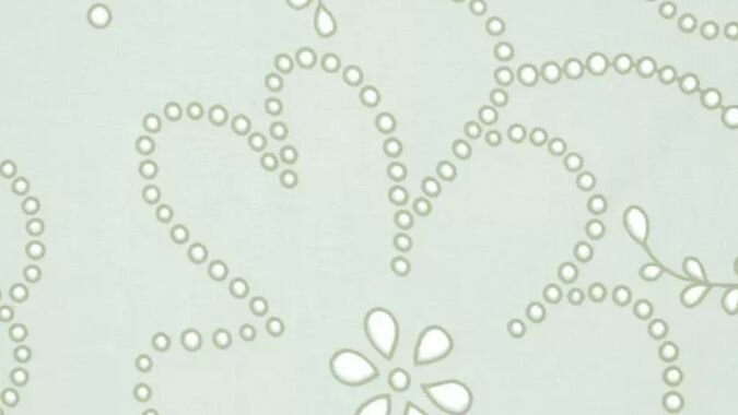 Katoen voile borduurstof groen detail