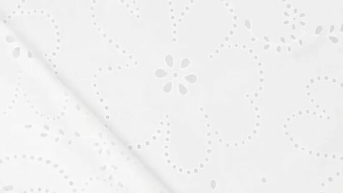 Wit Puffy Cotton Voile stof patroon detail