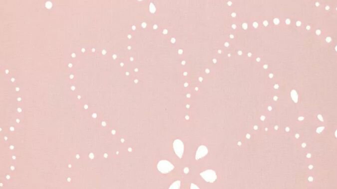 Katoen voile embroidery roze