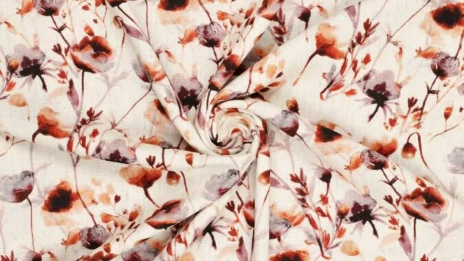 digi natural lin lisa viscose linnen bloemenstof