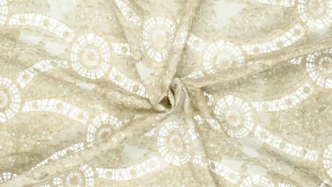 Katoenen broderie stof voor jurk en blouse