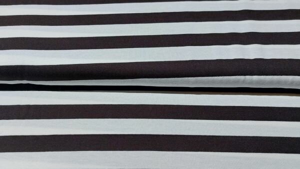 Zwart wit gestreepte viscose jersey stof voordelig kopen