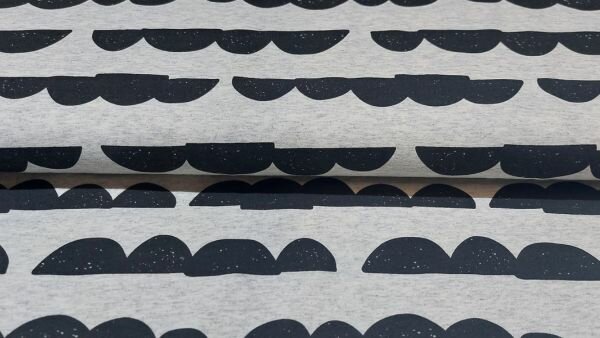 Grijze tricot stof met afbeeldingen van stenen kopen