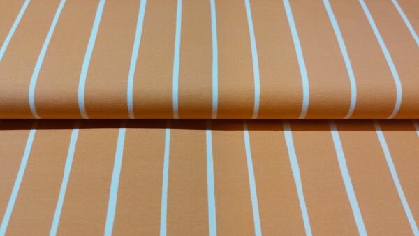 Zalm roze sweat stof French Terry met strepen van het populaire merk Eva Mouton kopen