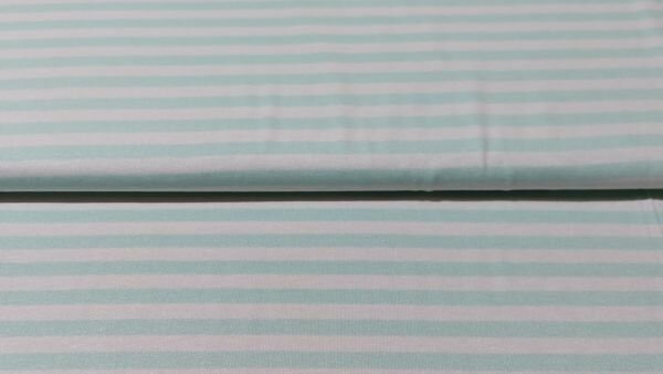 Goedkope Wit - mint groen gestreepte viscose jersey kopen