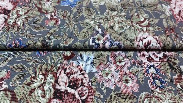 Bontgekleurde viscose tricot met bloemen motief kopen