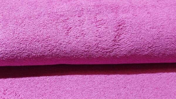 Zachte katoenen badstof in fuchsia kleur