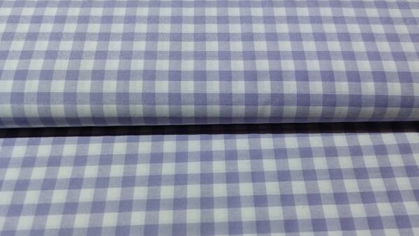Geruite katoenen stof lila en wit - 1x1 cm ruitjes