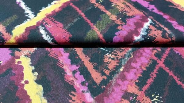 Voile stof met kleurrijke grote ruiten