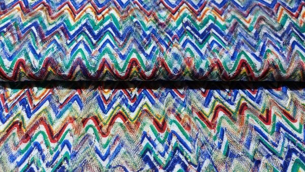 Close-up kleurrijke meshstof zigzagpatroon	