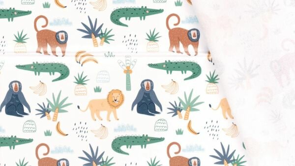 Tafelzeil verwerkt tot placemat met dierenprint