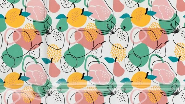 tafelzeil fruitprint gebroken wit