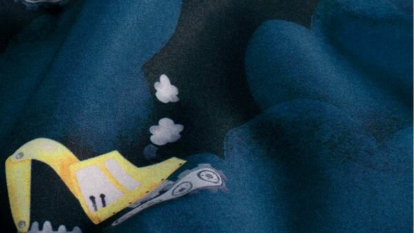 Softshell kinderstof graafmachines marine