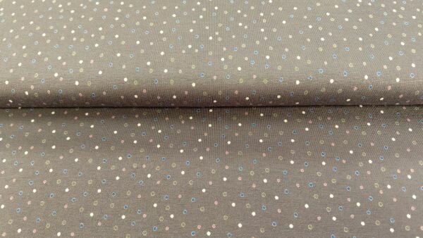 Viscose jersey met stippen in roze groen blauw beige