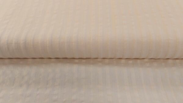 Zomerse chalk seersucker stof in zacht geel voor kleding maken