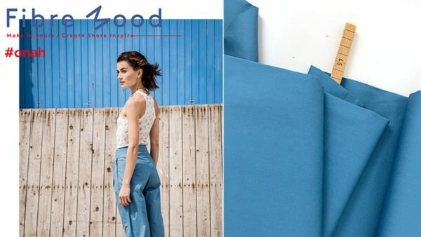 poplin katoen Adriatic Blue Fibre Mood stof