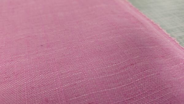 Detail van de Jane linnen viscose stof met linnen en viscose vezels