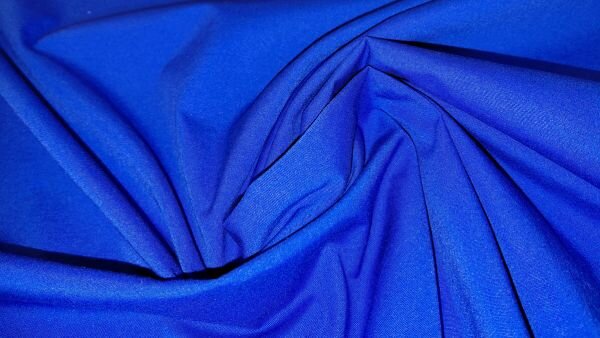 Effen katoenen stof met stretch in kobalt blauw