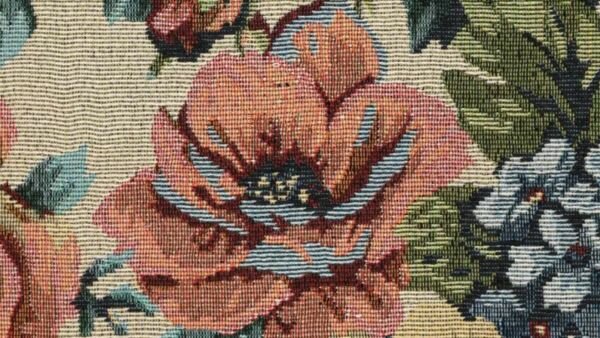 Stretch en textuur van Vintage Flowers Gobaline stof