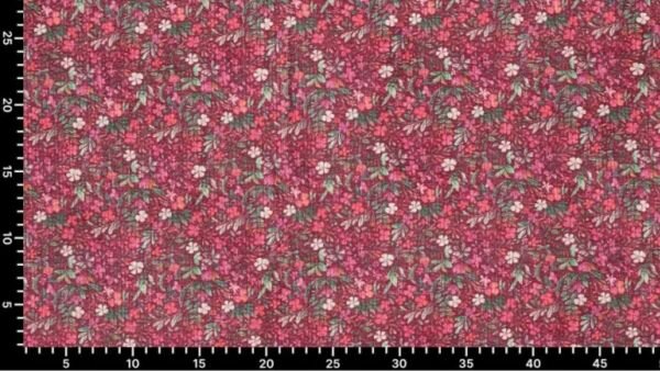 Zelfmaakmode ribstof roze met stretch en print