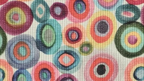 Ribstof digitale print cirkels geschikt voor kleding naaien