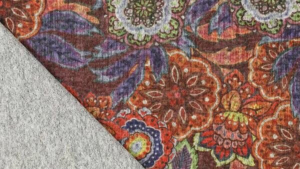 Soepele stretchstof met vintage bloemenmotief