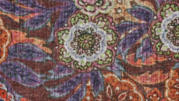 Jersey stof rood digitaal bedrukt met bloemen