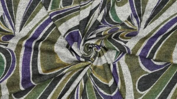 Digi hacci swirl flower blauw op rol voor zelfmaakmode;