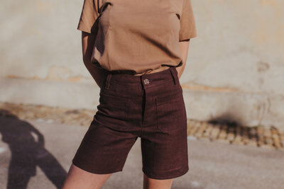 Naaipatroon short met hoge taille dames