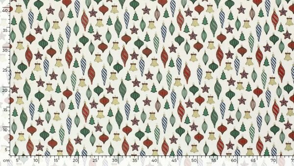 Kerststof decoratie kussen gemaakt van ecru katoen met folie