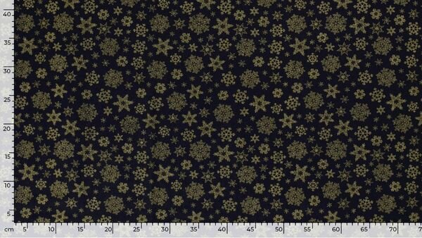 Kerststof voor tafelkleden en decoratie marine goud