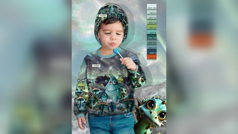 Eenvoudig kinderkleding naaien met Paneelstof French Terry Fantasy Space