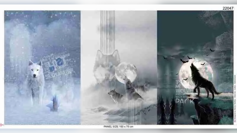 Paneelstof French Terry Wolven kopen 