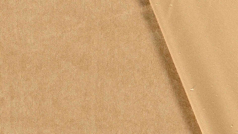Naaien met de mooiste Uni ribstof of effen corduroy in camel bruin