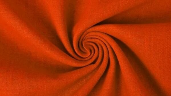 donker oranje gewassen linnen stof close-up