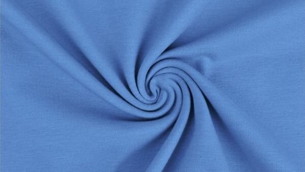 licht blauwe tricot stof detail