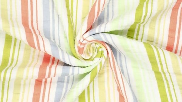 Mousseline strepen print