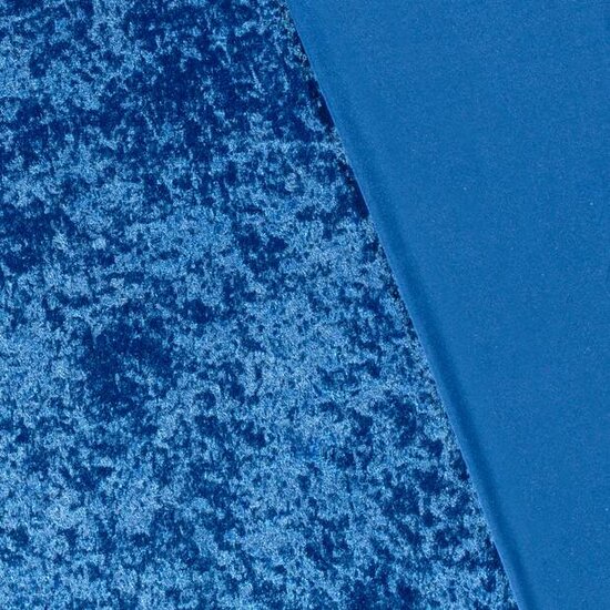 Naaien met Velours de panne - Crushed velvet stof - Kobalt