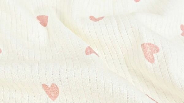 baby ribstof katoen hartjes patroon