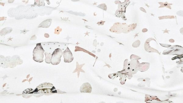 Zachte jersey stof dreams met dieren print
