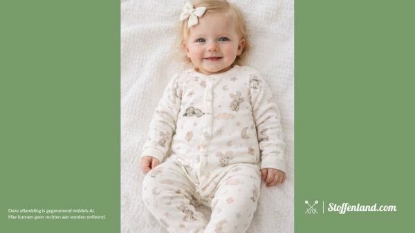 voorbeeld babykleding Zachte Jersey Stof Dreams met Dieren