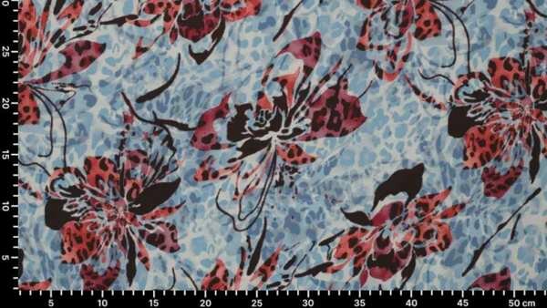 Blauwe stof dierenprint