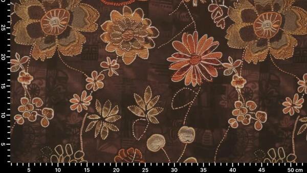 Saffraan print op viscose