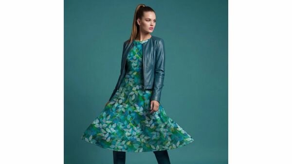 Tricot bladerenprint groen