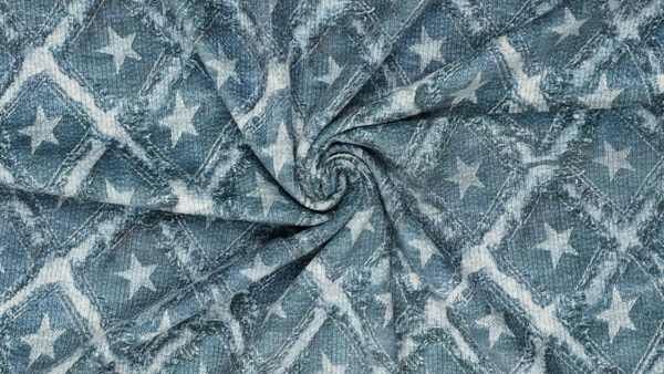 Jeansblauwe velvet corduroy