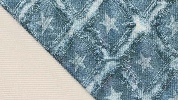 Corduroy denim print blauw
