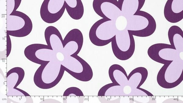 Lila bloemenstof voor babykleding