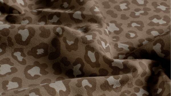 Camel jersey met trendy dierenprint